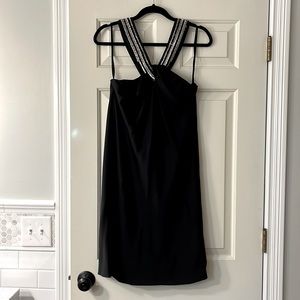 Banana Republic embellished Black slip dress
